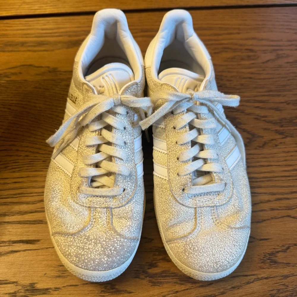Adidas Gazelle Clear Grey Crackle B41655 Cloud Off White Shoes Sneakers Womens 6